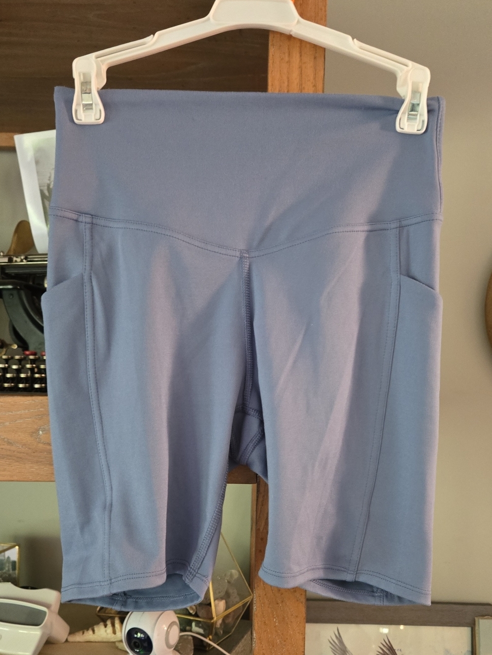 🎁 Last Chance $5 bucks DANSKIN Lavender-Blue High-Waist Shorts with Pockets